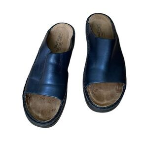 NAOT Rome Dark Blue Leather Slide Sandals
